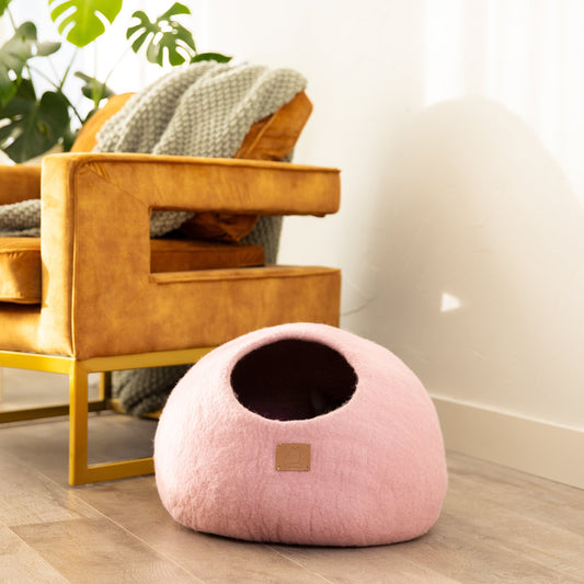 Premium Cat Cave Bed - Cozy Peekaboo Round Cave