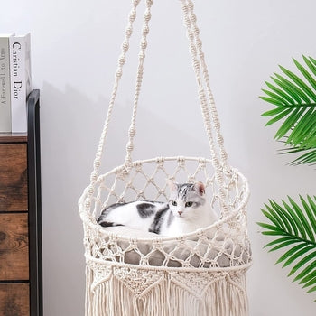 Cat Hammock Bed Cotton Hanging Cat Bed for Indoor Cats