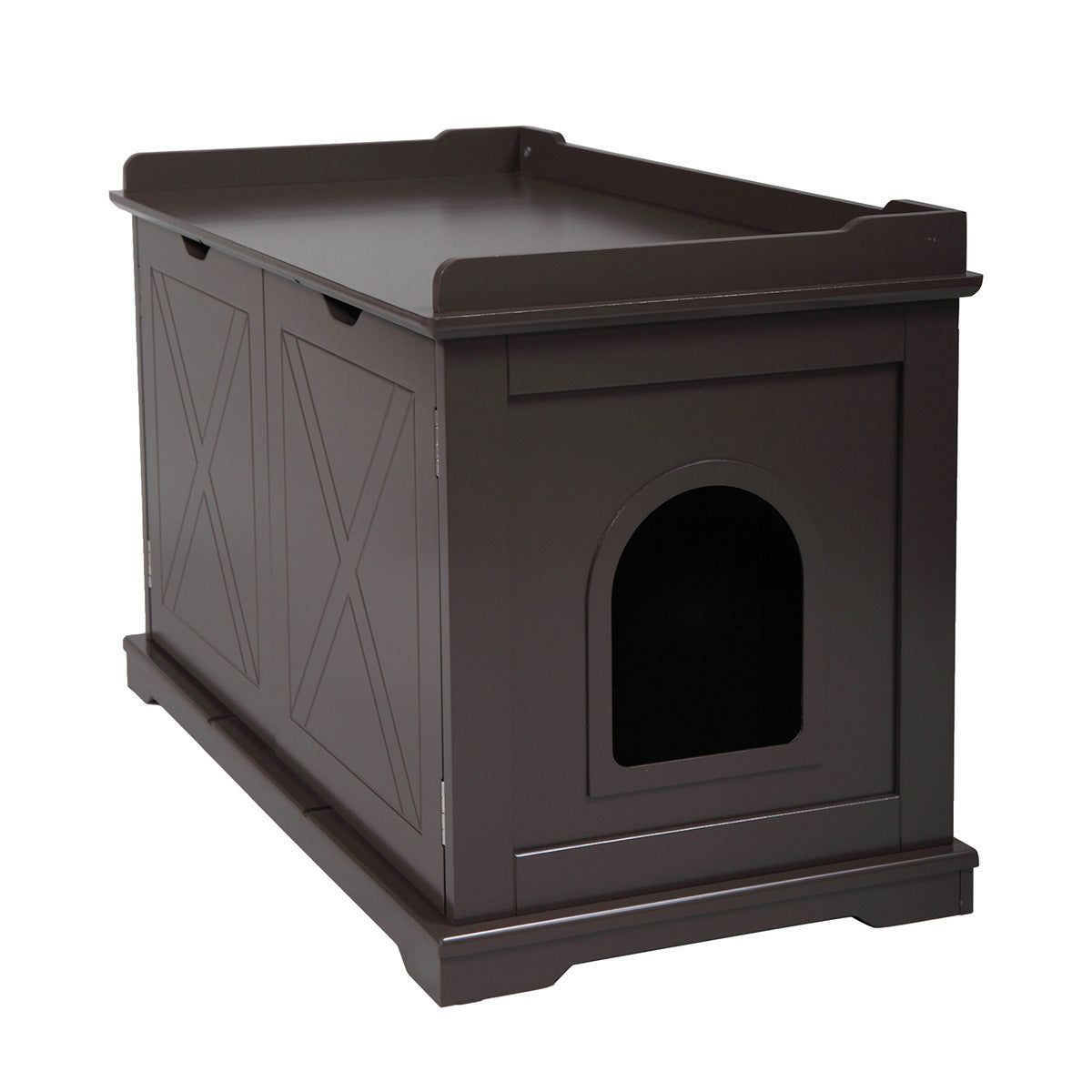 Cat Washroom Bench, Wood Litter Box Cover with Spacious Interior