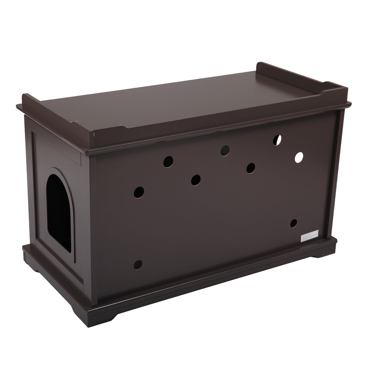 Cat Washroom Bench, Wood Litter Box Cover with Spacious Interior