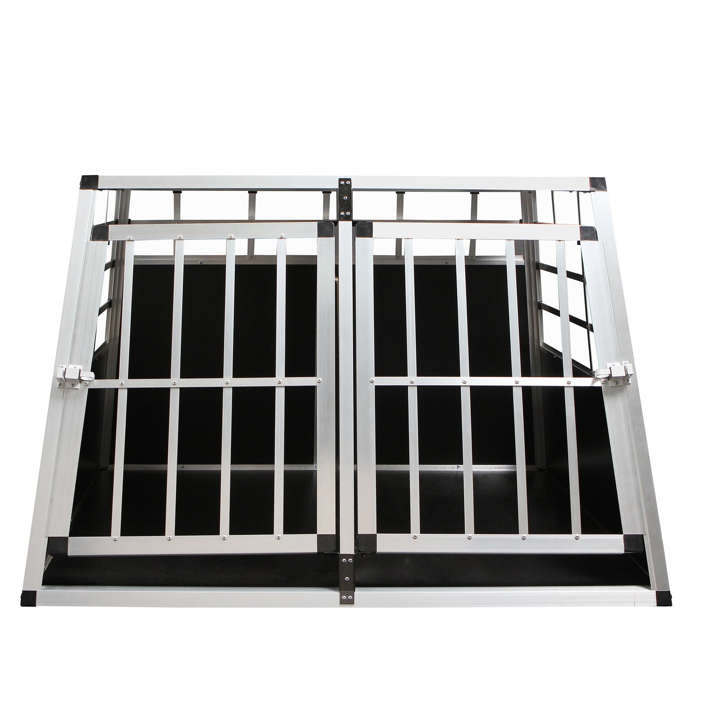 Double Doors Pet Car Transport Cage Aluminium Puppy Travel Crate Box